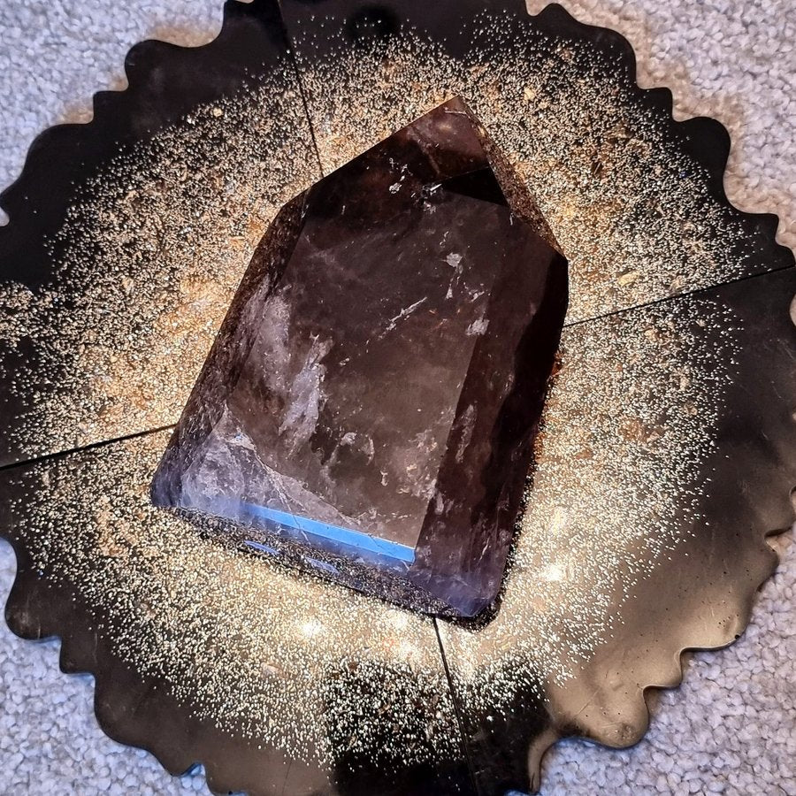 Smoky quartz — a deep espresso crystal point